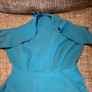 UNIQUE TEAL 🦋 RUFFLE HALTER TOP❣️